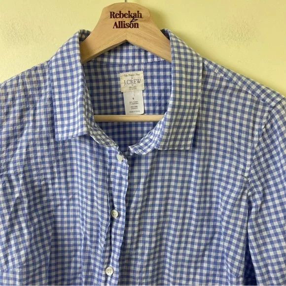 J. Crew Blue & White Button Down Long Sleeve Size Small - Picture 5 of 9